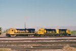 Local freight power tied down across from depot includes Santa Fe #6413, 2734 & 2943
